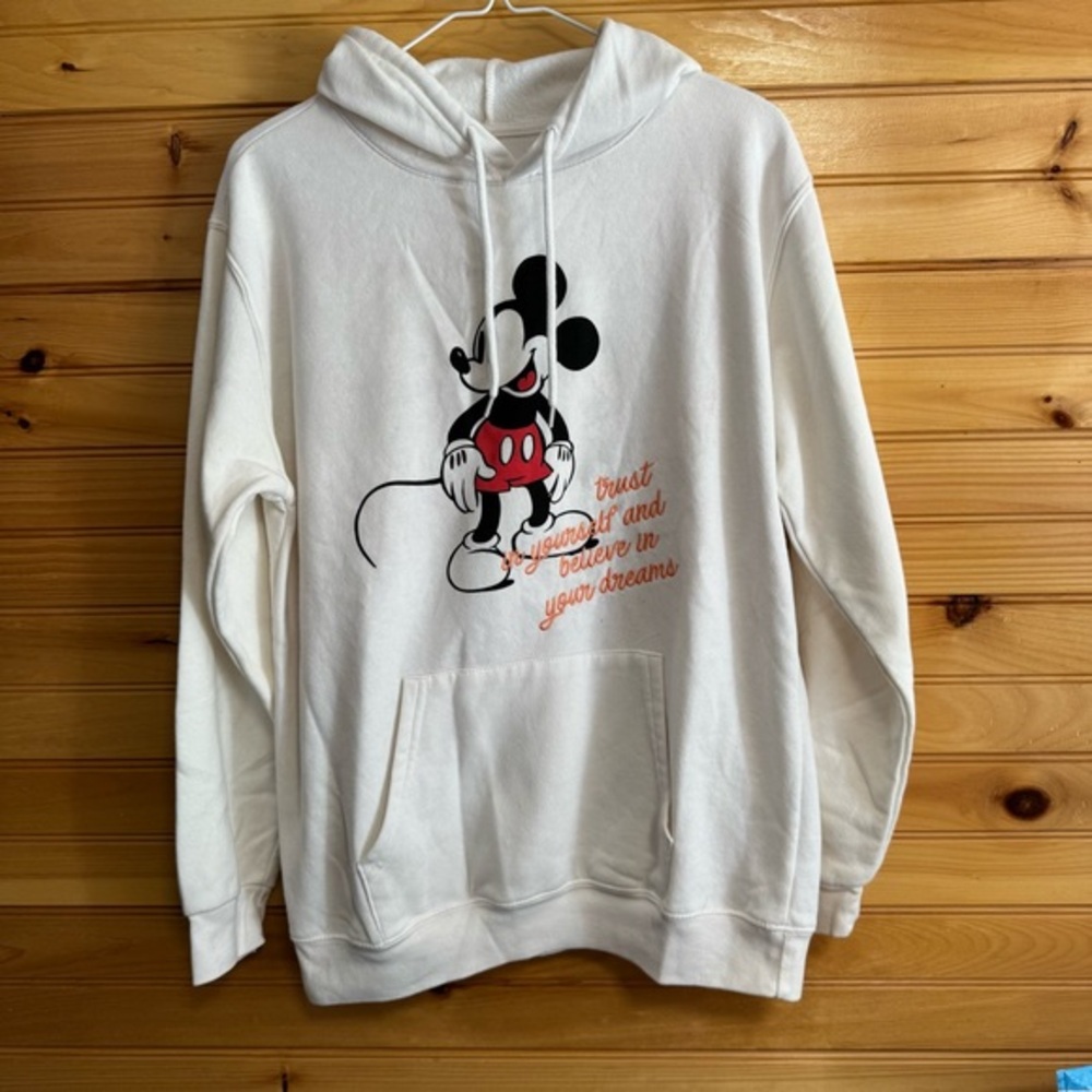 Disney Mickey Mouse Women’s White Mickey Mouse Hoodie Medium (8/10)